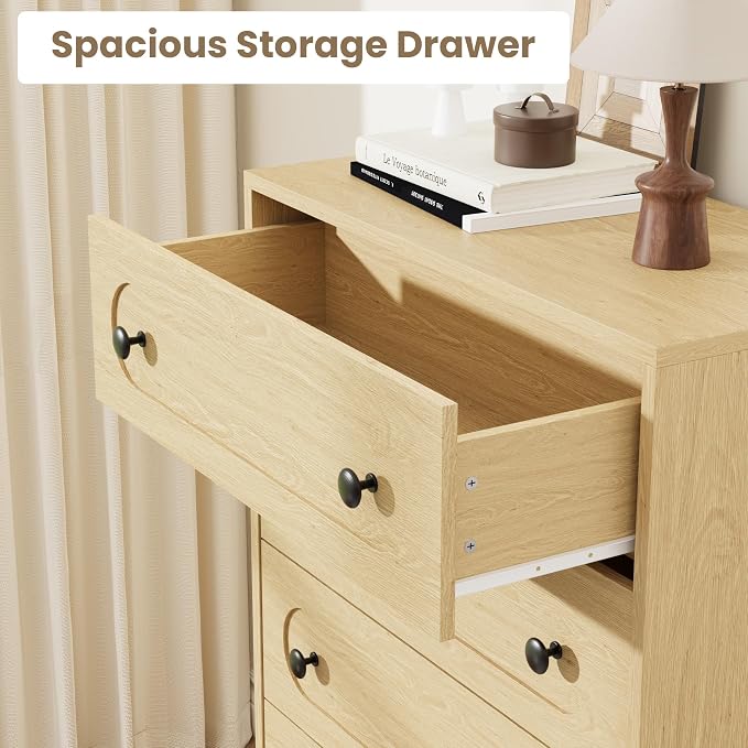 Garvee 5 Drawer Dresser for Bedroom, Wooden Mid Century Modern Chest of Drawers - Image 7