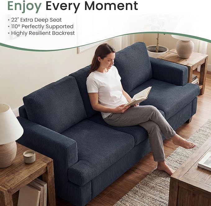 YOUDENOVA Sofa Couch, 3 Piece Set Comfy Sofa, 2 Loveseat & 3 Seater Sofa - Image 4