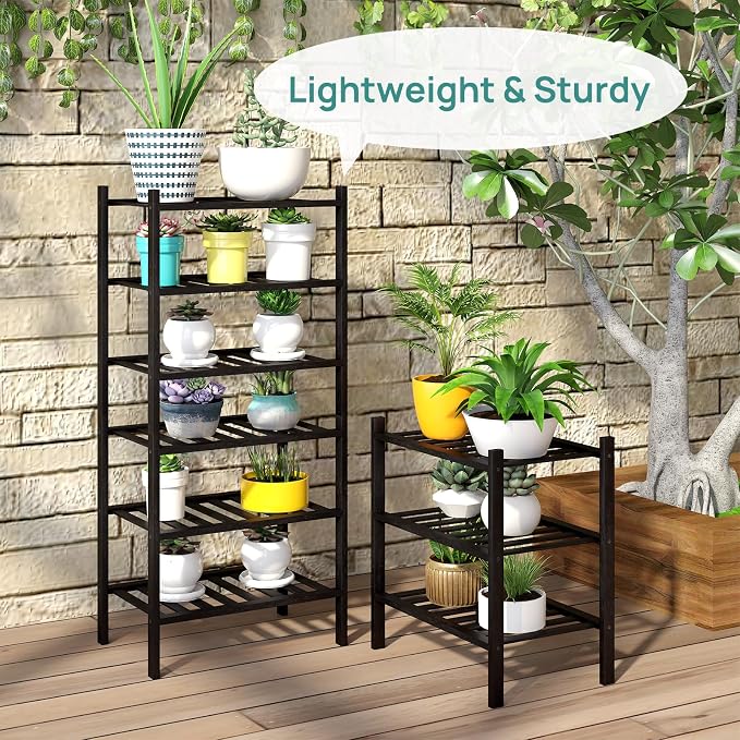 viewcare Small Shoe Rack for Entryway, 3-Tier Black Bamboo Shoe Organizer for - Image 6