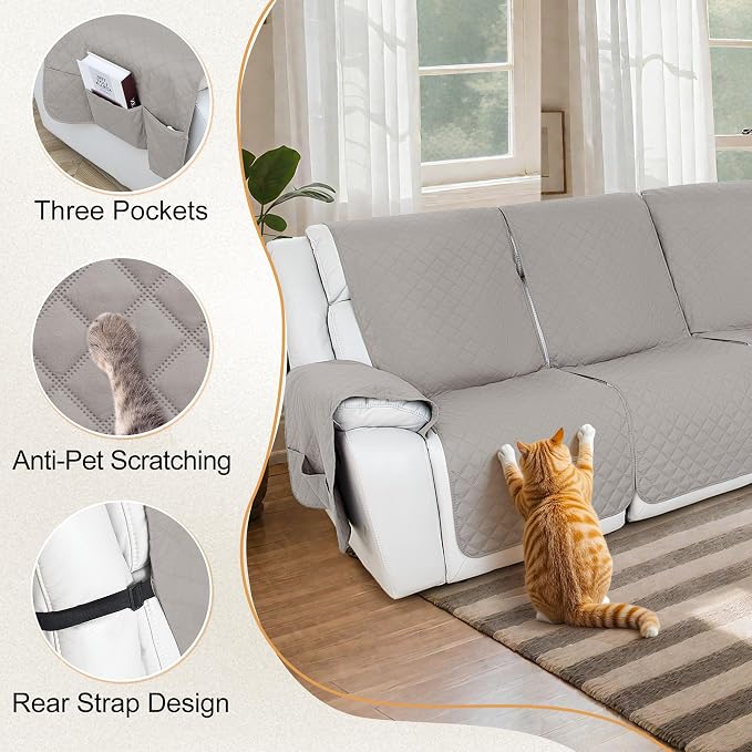 HDCAXKJ 100% Waterproof Reclining Sectional Couch Covers L Shape Recliner Sofa - Image 5