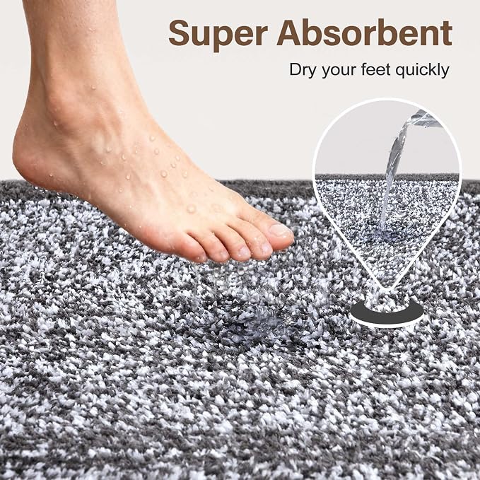 60x24 Long Bathroom Rugs Washable Non Slip, Soft Absorbent Quick Dry Mats - Image 7