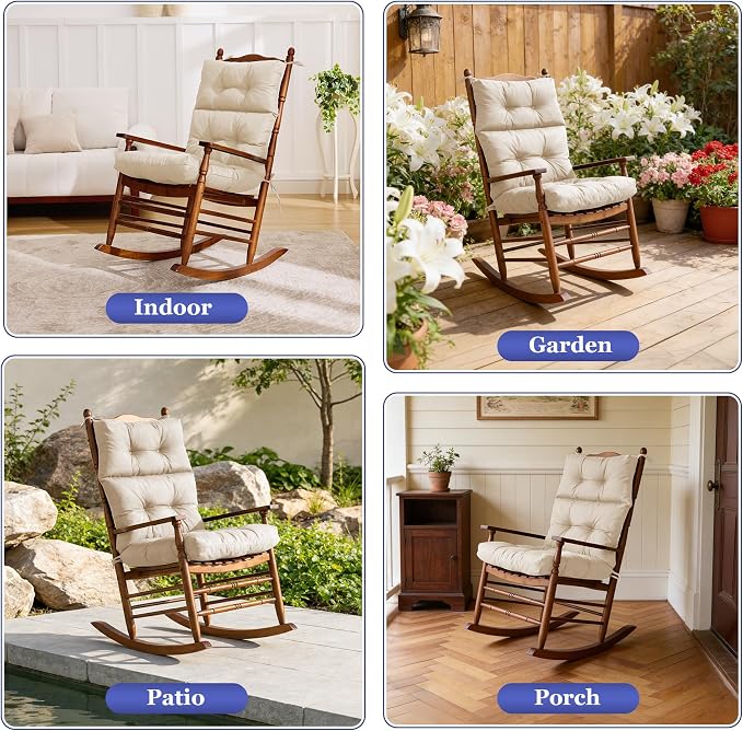 Rocking Chair Cushion, Waterproof and Fade-Resistant Adirondack Rocker Cushions - Image 5