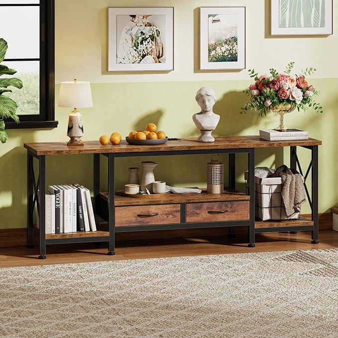 DUMOS 63” TV Stand with Power Outlets, Entertainment Center - Image 8