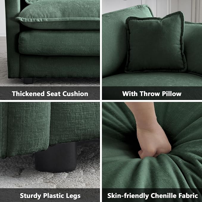 mikibama Modular Sectional Sofa, 76.4 Inch L Shaped Couch Set - Image 3