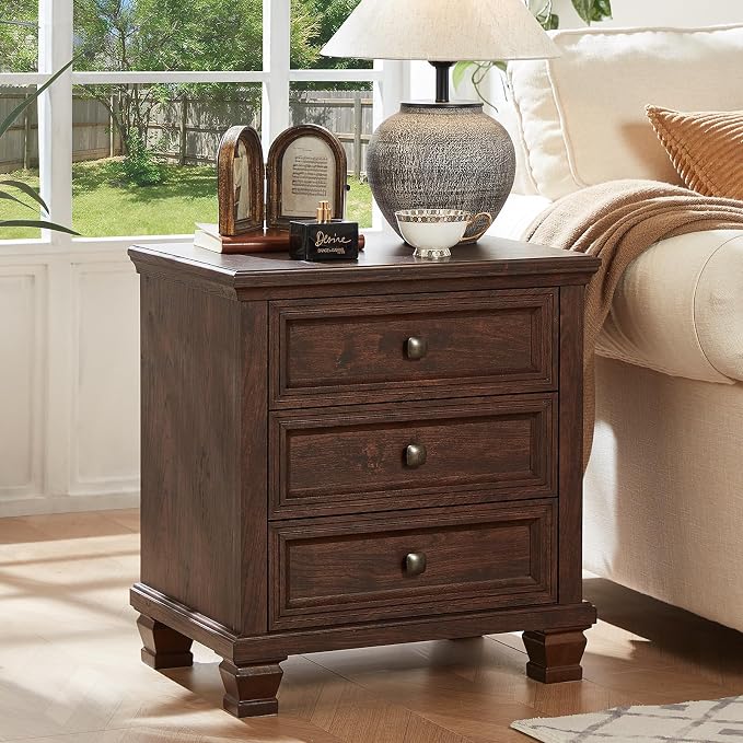 SAVOR LIFE Farmhouse Nightstand Set of 2, Rustic Couch End Table - Image 8
