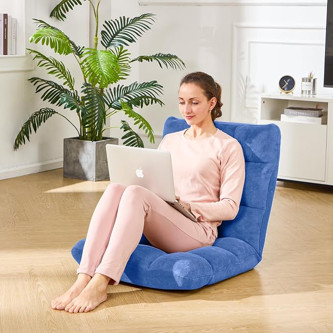 Folding Floor Gaming Chair 14-Poistion Cushioned Adjustable Floor Lazy Sofa - Image 2