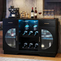 Wine Bar Cabinet with LED Light, Modern Liquor Cabinet Coffee Bar Cabinet by HOME