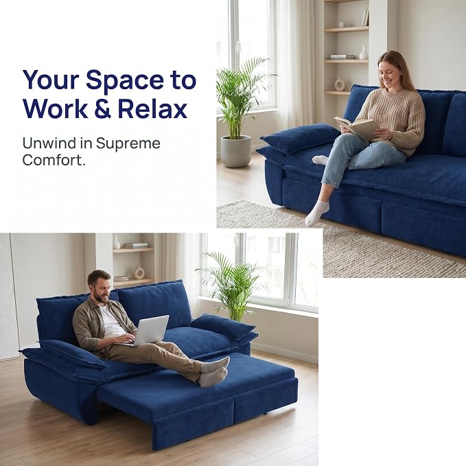 73.2" Sofa Bed Queen, 3-in-1 Pull Out Sofa Bed - Image 8