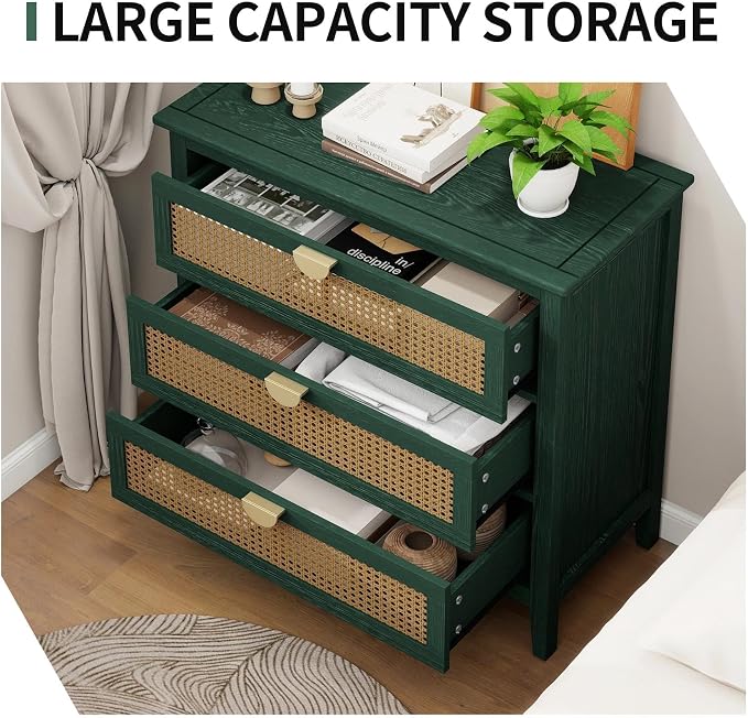 31.5" Retro Green Buffet Sideboard, Modern Coffee Bar Cabinet - Image 4