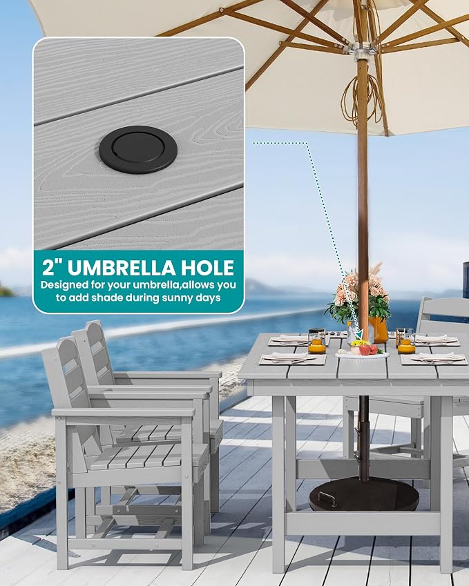 SERWALL Patio Dining Table and Bench Set - Image 3