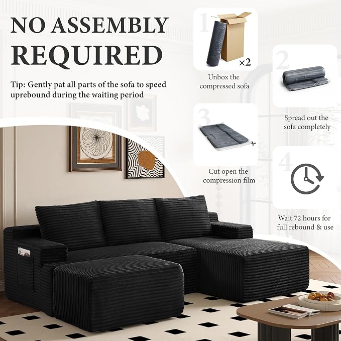 96" Sectional Couches for Living Room Cloud Couch Sofa - Image 6