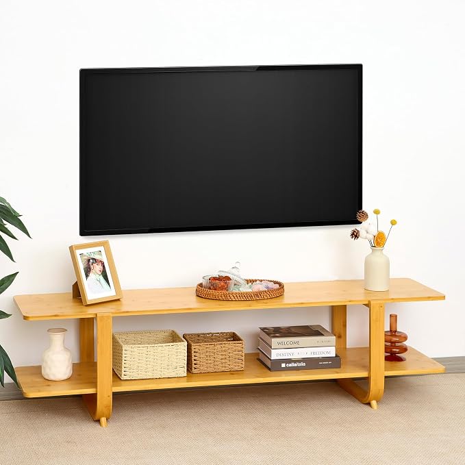 Bamboo TV Stand for TVs up to 65", Accent Entertainment Center by MordchilHF