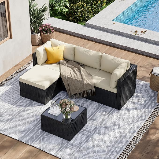 Aoxun Patio Furniture Set 5-Piece, Outdoor Sectional Sofas - Image 8
