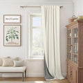 Cream Linen Black Out Curtains 70 Inches Extra Wide by Pitalk