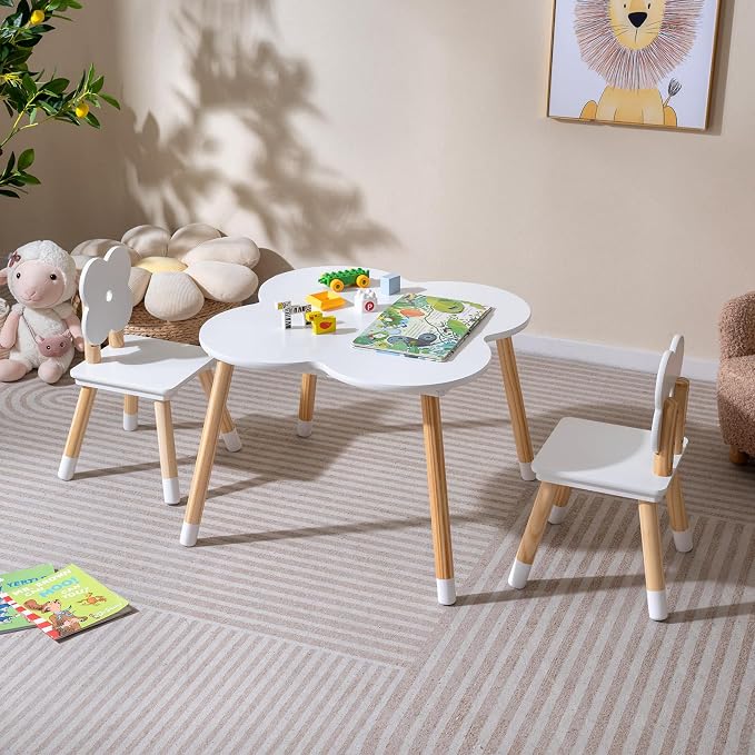 Costzon Kids Table and Chairs, Wooden Toddler Desk Set - Image 9