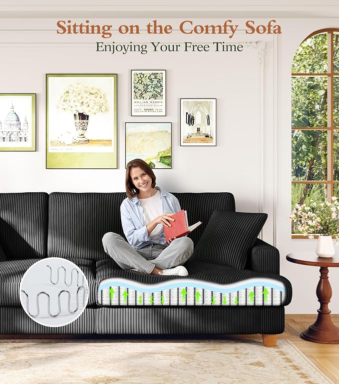 Kidirect 87in U Shaped Couch, Modular Sofa No Tool Assembly, Comfy Sectional - Image 7