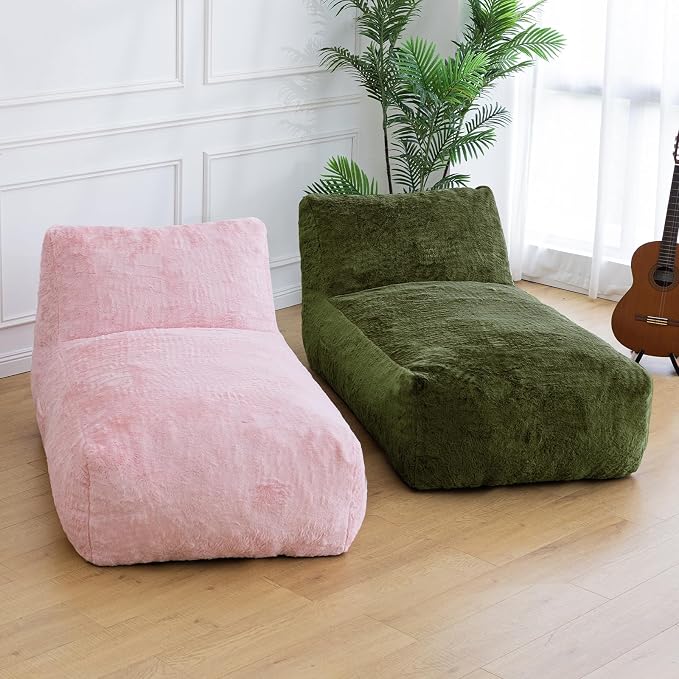 Giant Bean Bag Chair for Adults, Big Faux Fur Plush Bean Bag Lounger, Large - Image 9