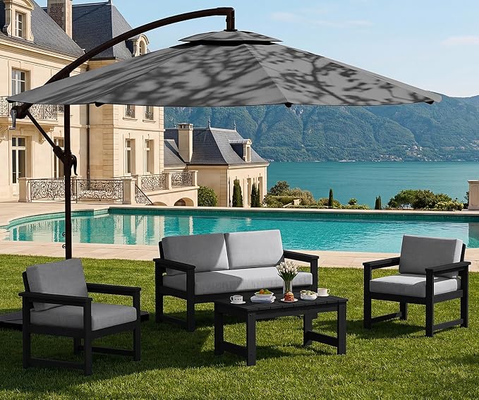 SERWALL 4 Pieces HDPE Outdoor Sofa Set by SERWALL
