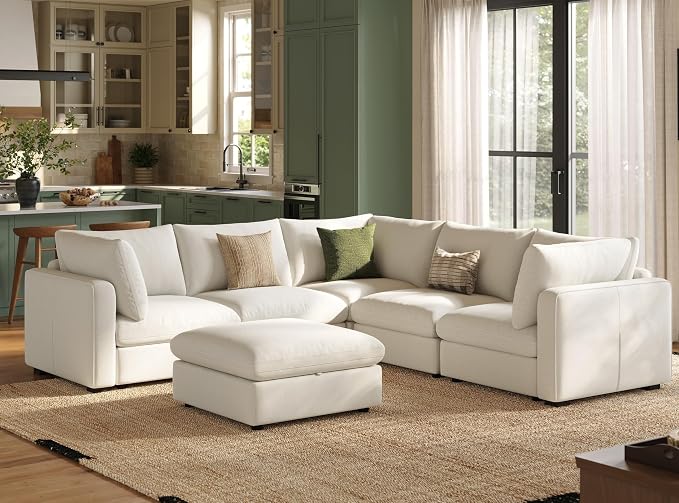 LINSY HOME Oversized Modular Sectional Sofa, Rubik V Modern Sectional Couch Set by LINSYHOME
