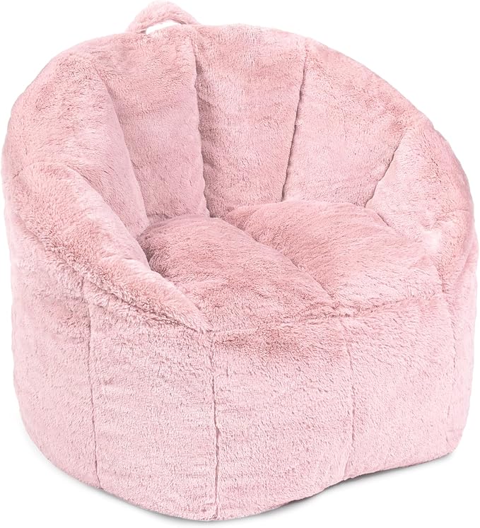 Big Joe Milano Bean Bag Chair for Kids, Ultra-Soft Mauve Plushie Polyester Blend by BigJoe