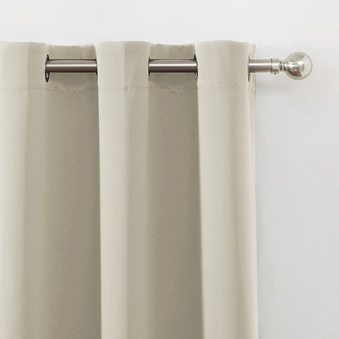 LEMOMO Light Beige Thermal Blackout Curtains/42 x 72 Inch/Set of 2 Panels Room - Image 7