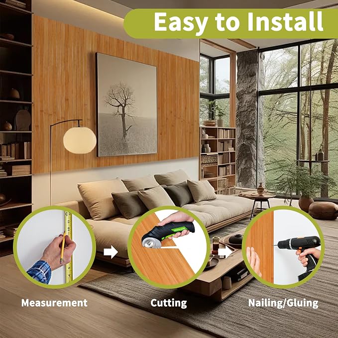 Natural Bamboo Wall Panel, Renewable Pole Wrap Bamboo Wainscoting Paneling - Image 5