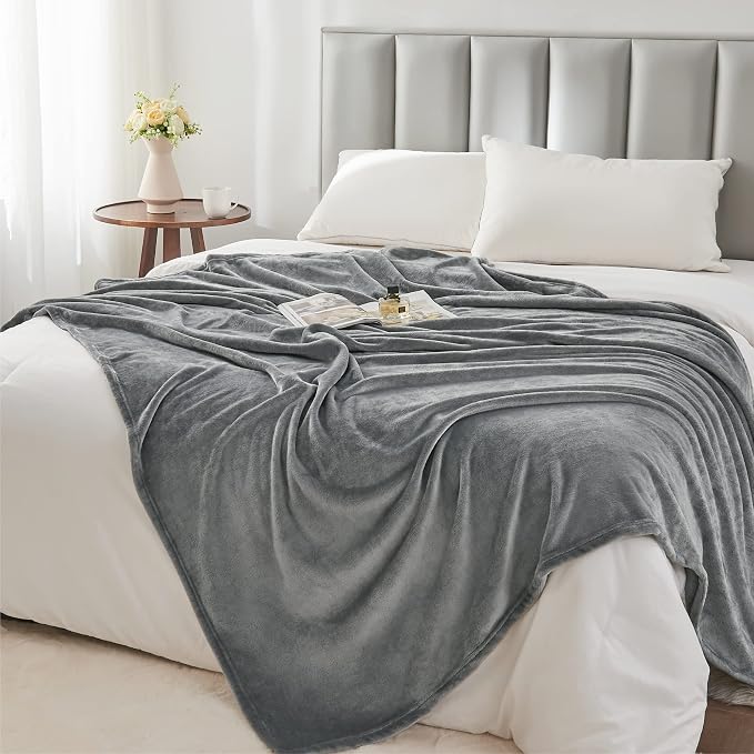 BEDELITE Fleece Blanket Grey Throw Blanket - Image 6