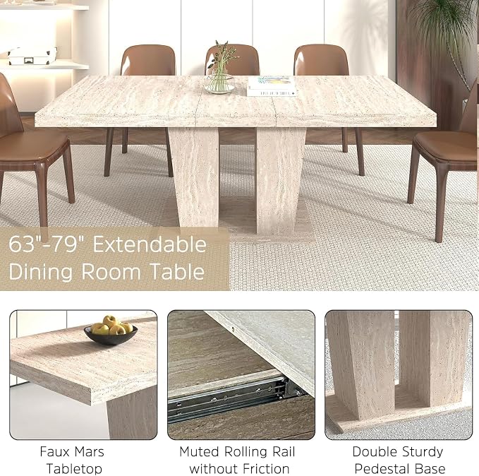 Henf 7 Pieces Extendable Dining Table Set - Image 5