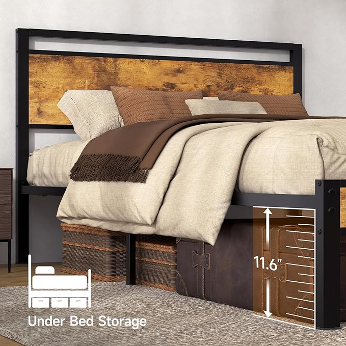 Z-hom Upgraded Full Size Bed Frame, Heavy Duty Metal Sturdy Full Bed Frame - Image 5