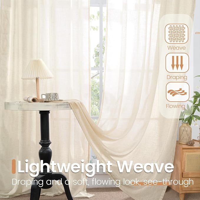 BGment 108 Inches Long Linen Curtains - Image 4