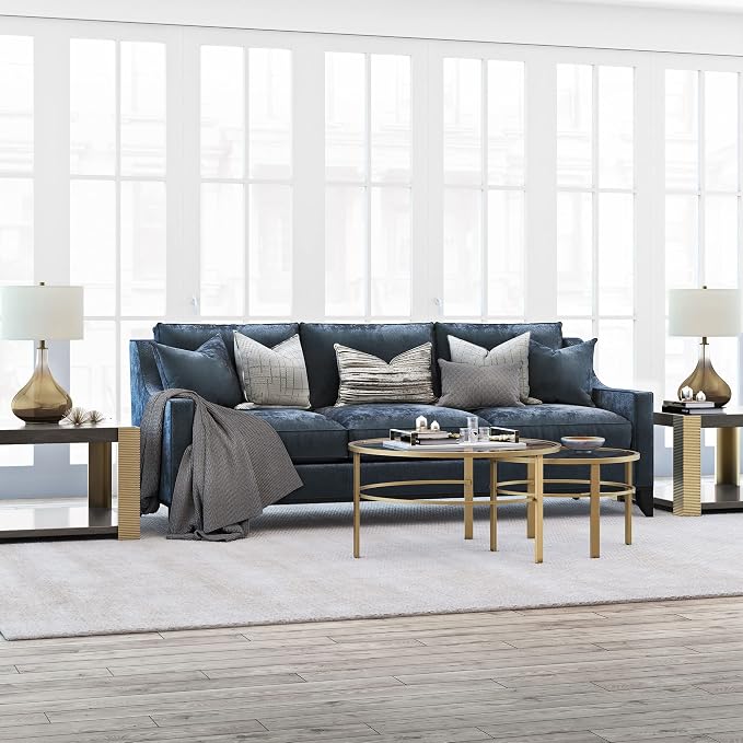 Henn&Hart Round Nested Coffee Table in Brass, Coffee Table coffee tables - Image 2