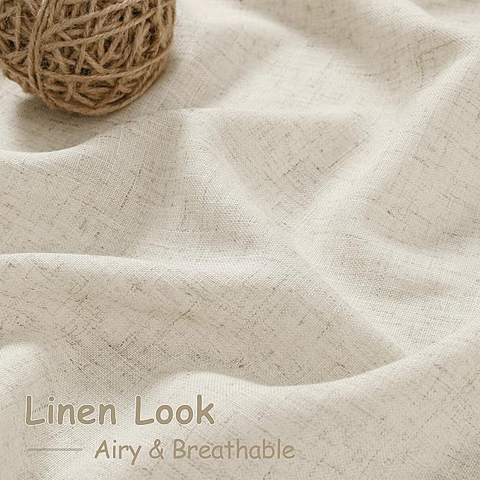 Nanspring Vanilla Linen Curtains 84 Inches Long - Image 4