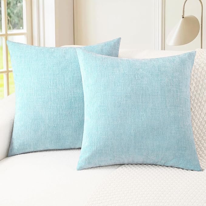 CaliTime Throw Pillow Covers Decorative 26 X 26 Inches Pack of 2 Cozy Chenille by CaliTime