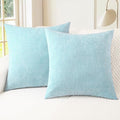 CaliTime Throw Pillow Covers Decorative 18 X 18 Inches Pack of 2 Cozy Chenille by CaliTime