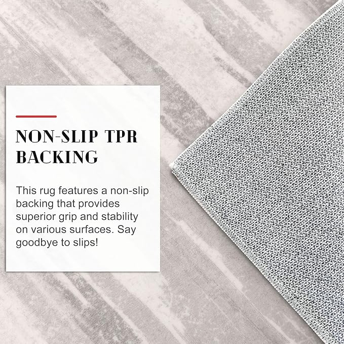 Lansny Modern Abstract Entryway Rug Indoor 2x3 Neutral Washable Non-Slip Soft - Image 6