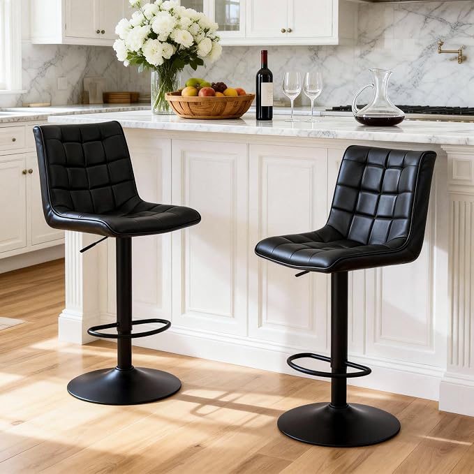 FIRAVOE Bar Stools Set of 2, Adjustable Counter Height Bar Stools 24"-33" by FIRAVOE