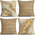 OBSEDE Inspirational Beige Marble Decorative Throw Pillow Covers 18 × 18 in by OBSEDE