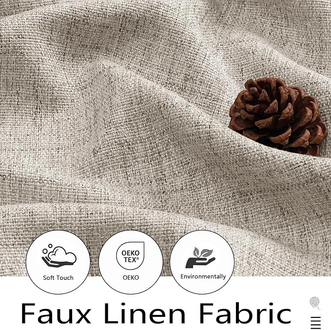 Valances for Windows, Light Filtering Faux Linen Textured Small Short Valance - Image 3