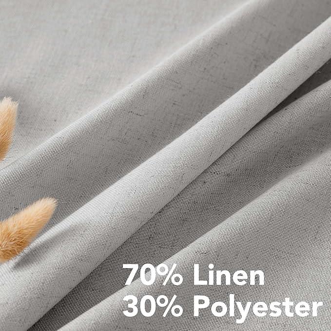 H.VERSAILTEX Nickel Grommet Natural Linen Semi Sheer Blended Airy Curtains - Image 4