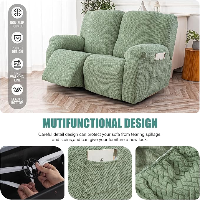 Genina Recliner Loveseat Cover Stretch Couch Covers Sofa slipcover - Image 4