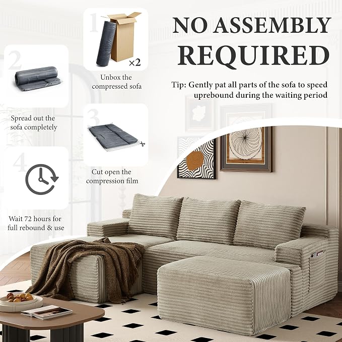96" Sectional Couches for Living Room Cloud Couch Sofa - Image 6