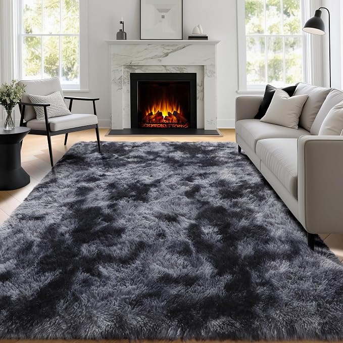 PAGISOFE Abstract Shaggy Area Rug 4' x 6' Plush Furry Rugs - Image 4