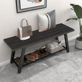 Oastreeful Industrial Entryway Bench Rustic Wood and Metal Storage Bench by GiftGoDirect