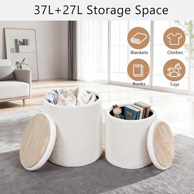 CAROLMADE Set of 2 Round Ottoman - Image 4