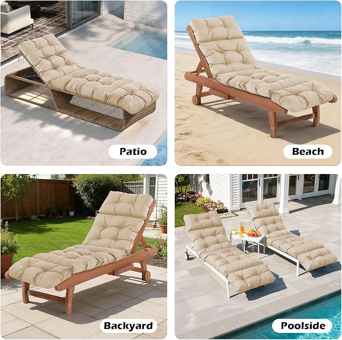 Chaise Lounge Cushions Outdoor, Waterproof & Fade Resistant Patio Lounge Chair - Image 7