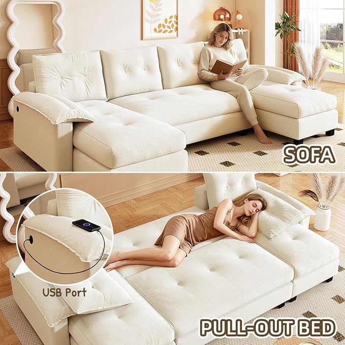 104.7" U-Shaped Sleeper Sofa - Image 6