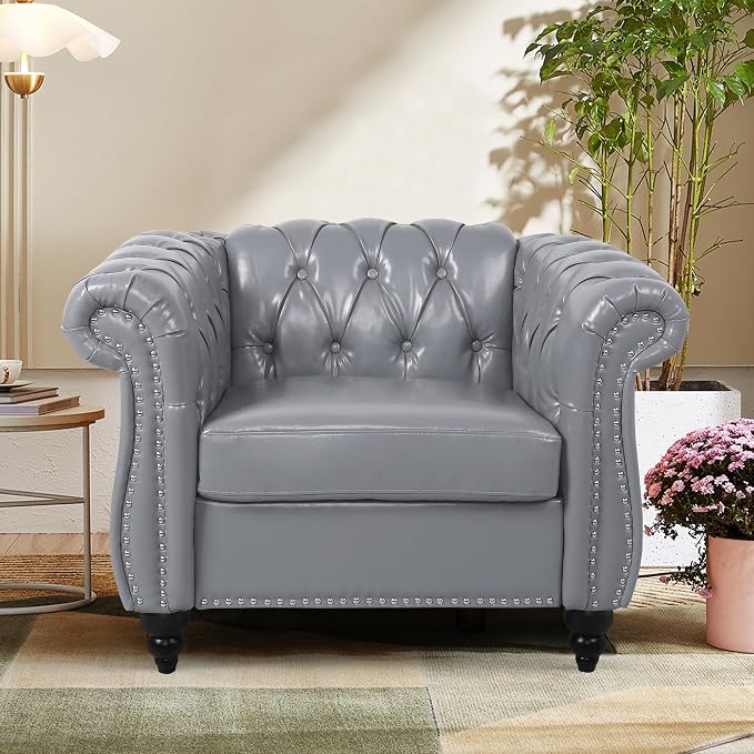 QHITTY 2 Piece Living Room Set, Sectional Chesterfield Sofa Chair Contemporary - Image 8