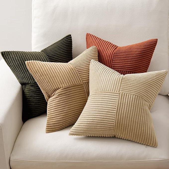 MIULEE Rust-Olive Green Decorative Throw Pillow Covers 18x18 Inch Set of 4 Boho - Image 5