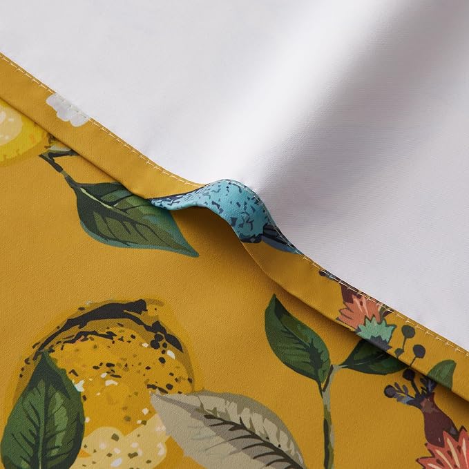 Topfinel Bright Yellow Kitchen Valances 24 Inches Long Vintage Botanical Garden - Image 5