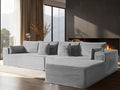 138" Oversized Cloud Sectional Couch, Comfort L Shaped Boneless Couch by VYUXWO